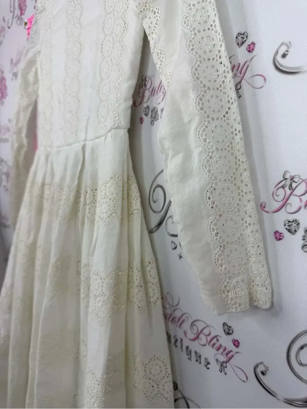 Dress Vintage  Cream Eyelet Dress